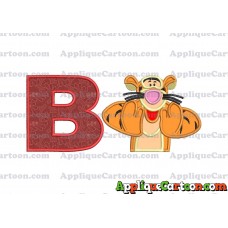 Tigger Winnie the Pooh Applique Embroidery Design With Alphabet B
