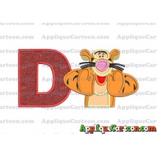 Tigger Winnie the Pooh Applique Embroidery Design With Alphabet D