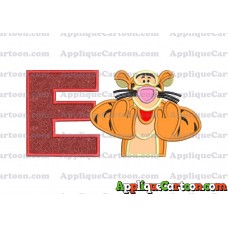 Tigger Winnie the Pooh Applique Embroidery Design With Alphabet E