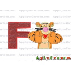 Tigger Winnie the Pooh Applique Embroidery Design With Alphabet F
