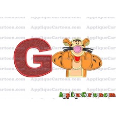 Tigger Winnie the Pooh Applique Embroidery Design With Alphabet G