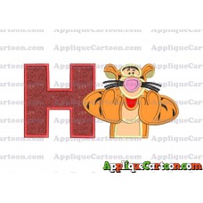Tigger Winnie the Pooh Applique Embroidery Design With Alphabet H