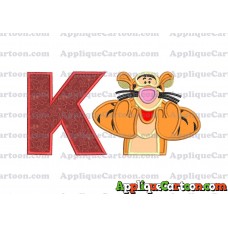 Tigger Winnie the Pooh Applique Embroidery Design With Alphabet K