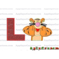 Tigger Winnie the Pooh Applique Embroidery Design With Alphabet L