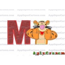Tigger Winnie the Pooh Applique Embroidery Design With Alphabet M