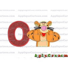 Tigger Winnie the Pooh Applique Embroidery Design With Alphabet O