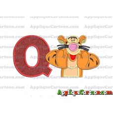 Tigger Winnie the Pooh Applique Embroidery Design With Alphabet Q