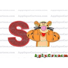 Tigger Winnie the Pooh Applique Embroidery Design With Alphabet S