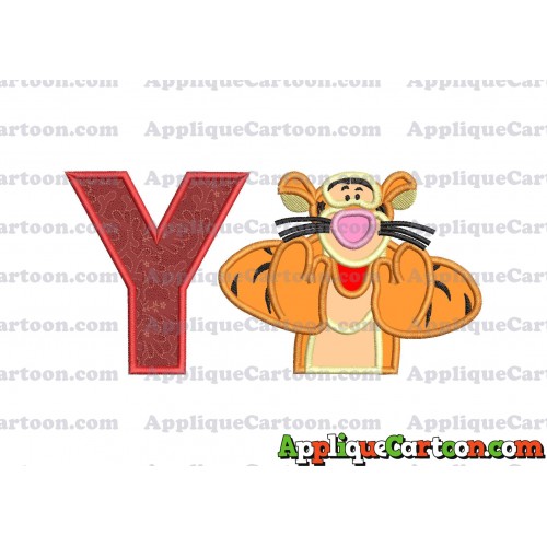 Tigger Winnie the Pooh Applique Embroidery Design With Alphabet Y