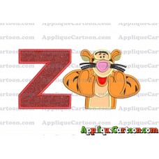 Tigger Winnie the Pooh Applique Embroidery Design With Alphabet Z