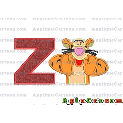 Tigger Winnie the Pooh Applique Embroidery Design With Alphabet Z
