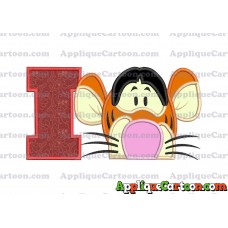 Tigger Winnie the Pooh Head Applique Embroidery Design With Alphabet I