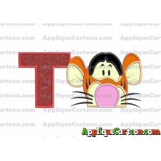Tigger Winnie the Pooh Head Applique Embroidery Design With Alphabet T