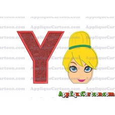 Tinker Bell Head Applique Embroidery Design 02 With Alphabet Y