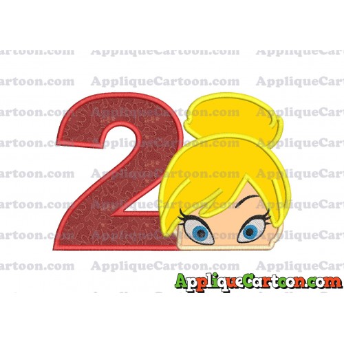 Tinker Bell Head Applique Embroidery Design Birthday Number 2
