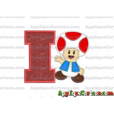 Toad Super Mario Applique Embroidery Design With Alphabet I