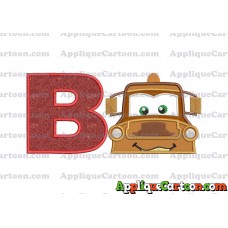 Tow Mater Applique 01 Embroidery Design With Alphabet B