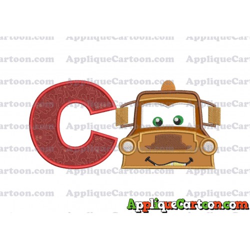 Tow Mater Applique 01 Embroidery Design With Alphabet C