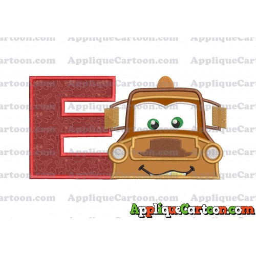 Tow Mater Applique 01 Embroidery Design With Alphabet E