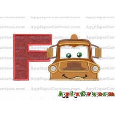 Tow Mater Applique 01 Embroidery Design With Alphabet F