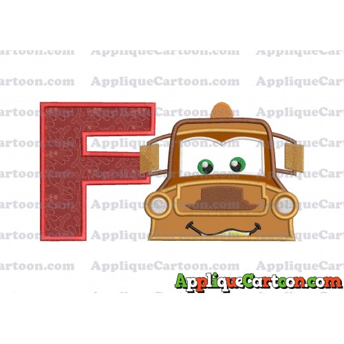 Tow Mater Applique 01 Embroidery Design With Alphabet F