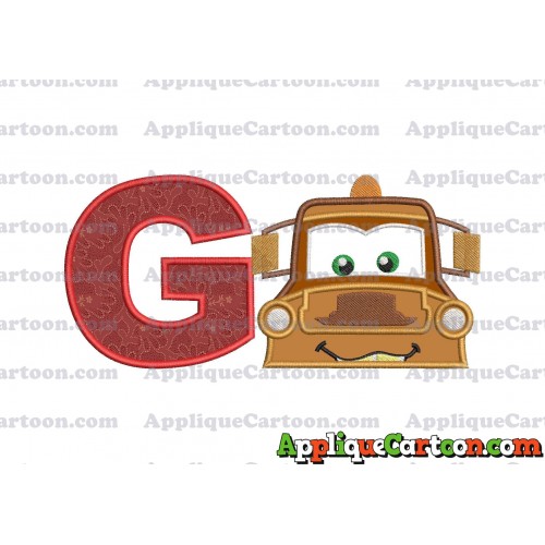 Tow Mater Applique 01 Embroidery Design With Alphabet G