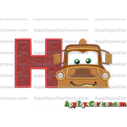 Tow Mater Applique 01 Embroidery Design With Alphabet H