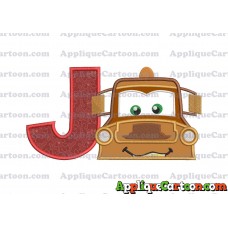 Tow Mater Applique 01 Embroidery Design With Alphabet J