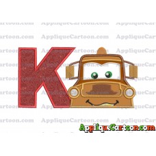 Tow Mater Applique 01 Embroidery Design With Alphabet K