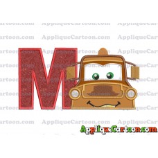 Tow Mater Applique 01 Embroidery Design With Alphabet M