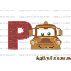 Tow Mater Applique 01 Embroidery Design With Alphabet P
