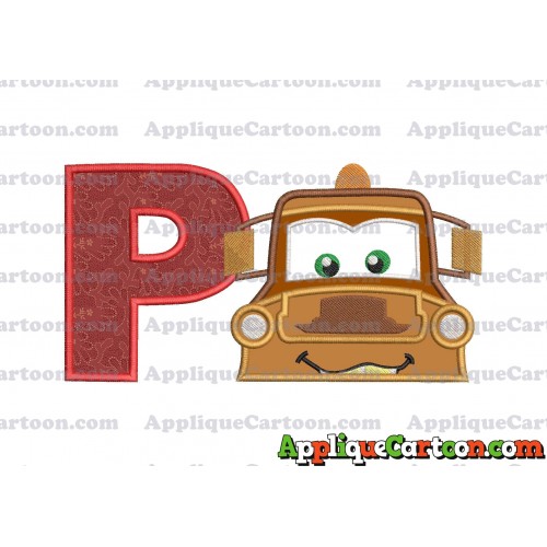 Tow Mater Applique 01 Embroidery Design With Alphabet P