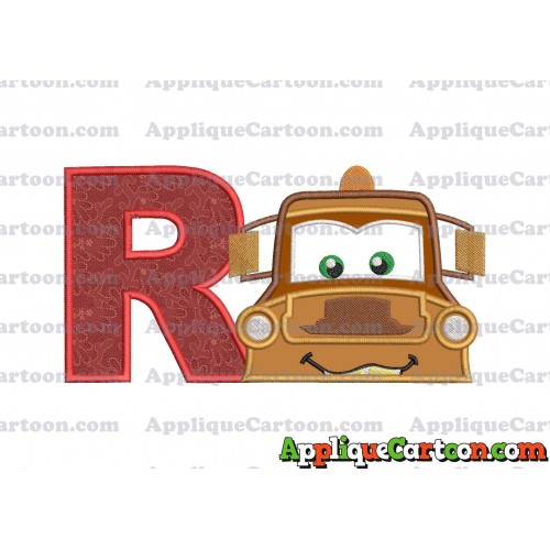 Tow Mater Applique 01 Embroidery Design With Alphabet R
