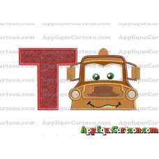 Tow Mater Applique 01 Embroidery Design With Alphabet T