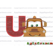 Tow Mater Applique 01 Embroidery Design With Alphabet U