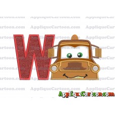 Tow Mater Applique 01 Embroidery Design With Alphabet W