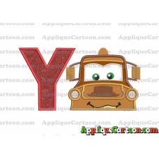 Tow Mater Applique 01 Embroidery Design With Alphabet Y