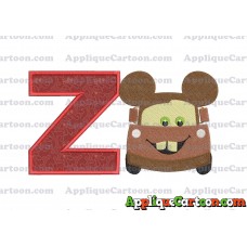 Tow Mater Ears Cars Disney Mickey Mouse Cars Fiiled Embroidery Design With Alphabet Z