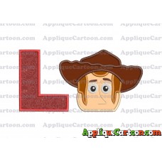 Toy Story Sheriff Woody Head Applique Embroidery Design With Alphabet L