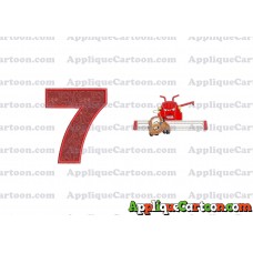 Tractor Tipping and Mater Applique Embroidery Design Birthday Number 7