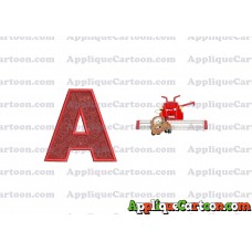 Tractor Tipping and Mater Applique Embroidery Design With Alphabet A