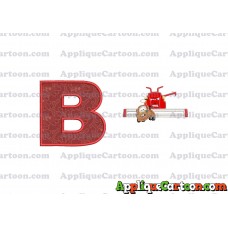 Tractor Tipping and Mater Applique Embroidery Design With Alphabet B