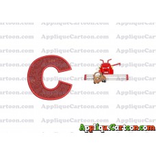 Tractor Tipping and Mater Applique Embroidery Design With Alphabet C
