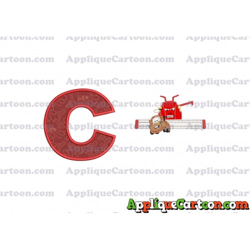 Tractor Tipping and Mater Applique Embroidery Design With Alphabet C