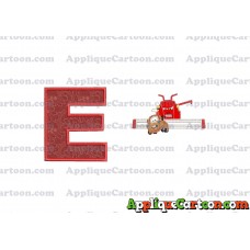 Tractor Tipping and Mater Applique Embroidery Design With Alphabet E