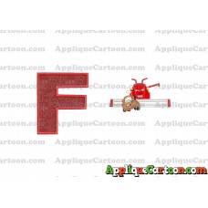 Tractor Tipping and Mater Applique Embroidery Design With Alphabet F