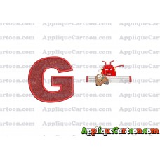 Tractor Tipping and Mater Applique Embroidery Design With Alphabet G