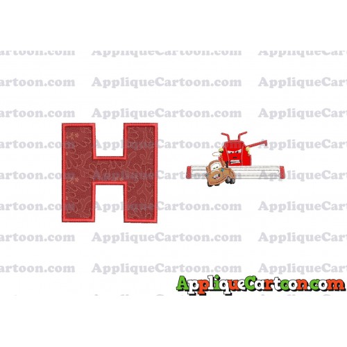 Tractor Tipping and Mater Applique Embroidery Design With Alphabet H
