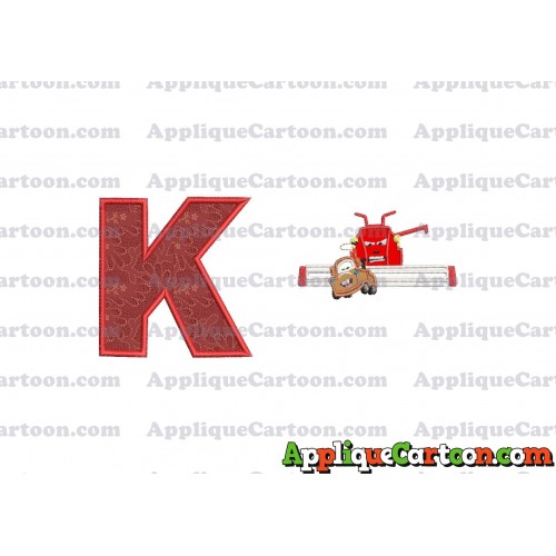 Tractor Tipping and Mater Applique Embroidery Design With Alphabet K