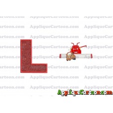 Tractor Tipping and Mater Applique Embroidery Design With Alphabet L